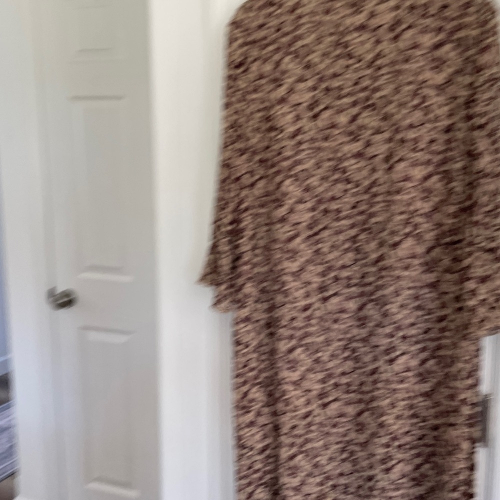 J. Jill Long Sleeve Dress Burgundy and Beige floral on neutral background size L - Picture 5 of 9